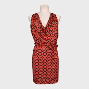 DVF Keesa Cowl Neck Wrap Belted Silk Dress